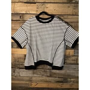 4 for $20 Tankaneo Women’s Oversized T-Shirt Striped White Black Size XL